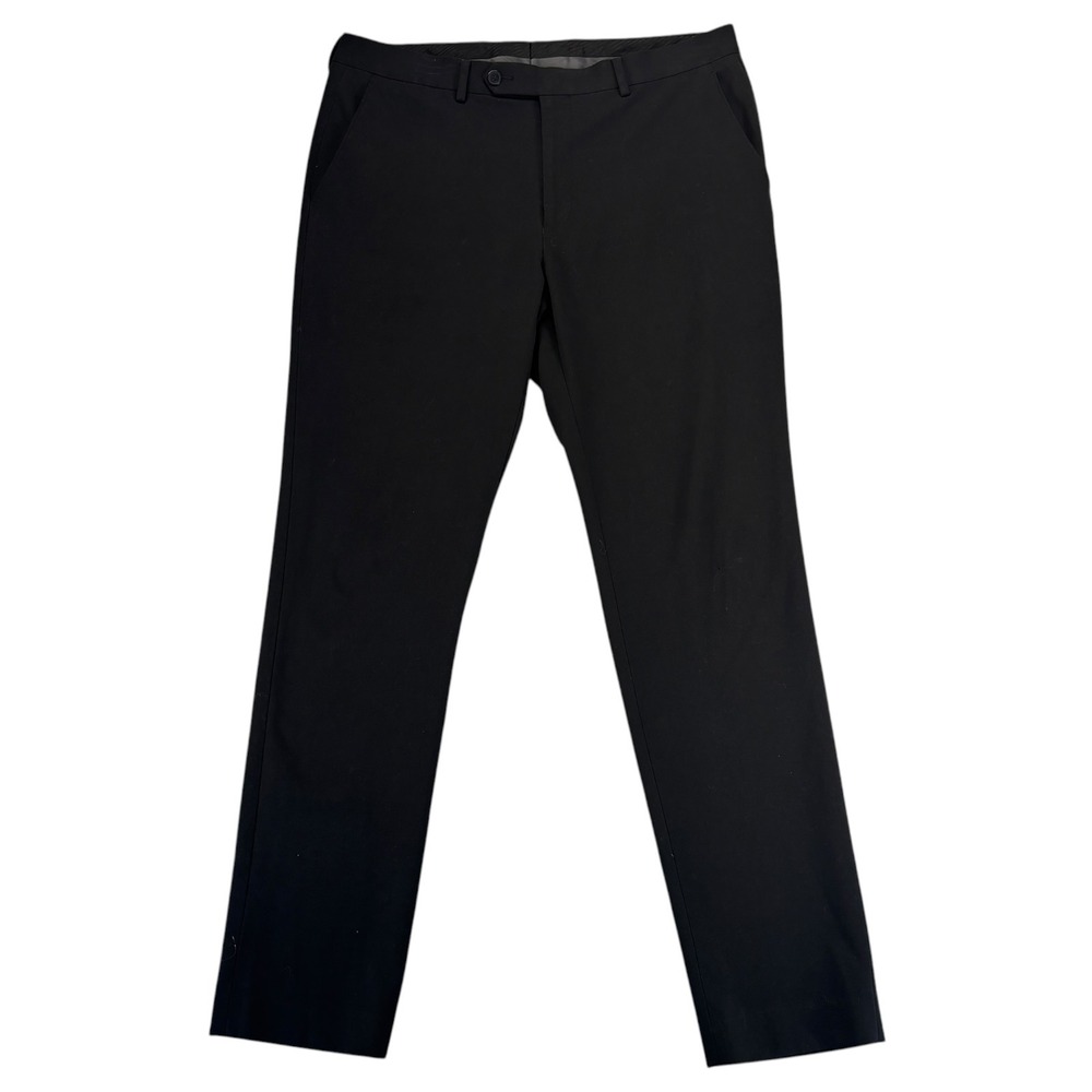 Calvin Klein Mens 34x32 Black Skinny Fit Stretch Dress Pants Quiet Luxury Office